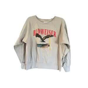Budweiser Sweatshirt Size X-Small oversized with raw edges around the neckline